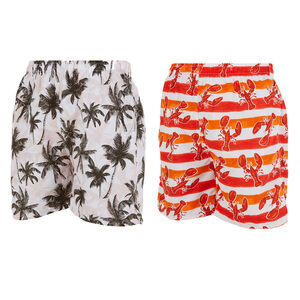 iBerryNY Men's Swimming Shorts, Cargo Swim Trunks w/ Mesh Lining, 2-Pairs